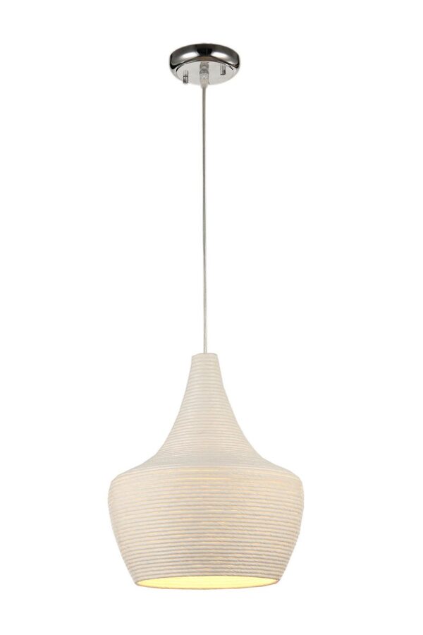 Decorative Pendant Lamp For Bar In The Shape Of A Mini Hood In White Finish