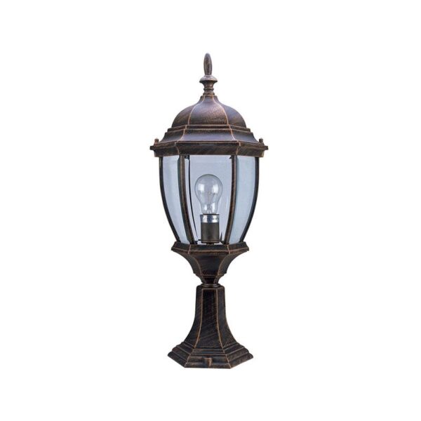 Lamp For Outdoor Lantern Type Post Dark Gold Finish 1xe27-60w.