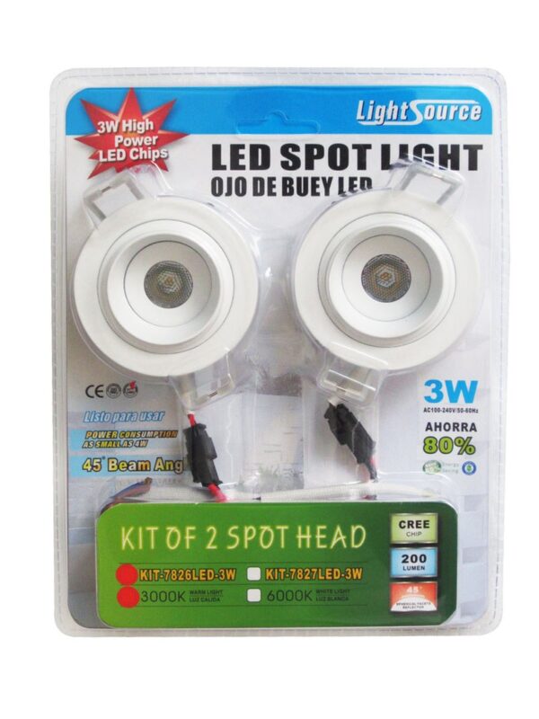 Ceiling Lamp Spot 3w (2pack) 6000k 110-240v