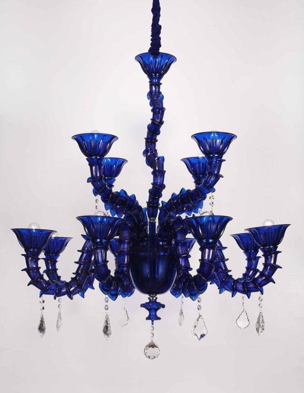 Blue Glass Chandelier Decortive Lamp