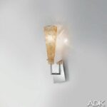 Wall Lamp Brand Sylcom Italia, In Chrome Metal, Glass Screen