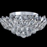 Ceiling Light In Crystal With Chrome Body (ceiling) E12-40w, 110-130v / 60hz, With Dimensions D-42cm H-18cm