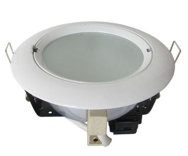 Recessed Aluminum Spot With Tempered Frosted Glass, For Spotlight (not Included) In Hqi-led Or Hqi-mh 70w, Finished In White Color
