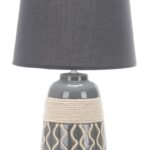 Table Lamp, With Dark Gray Ceramic Finish, 1 Bulb 60w-e27 (not Included) Dimensions W175xh300mm