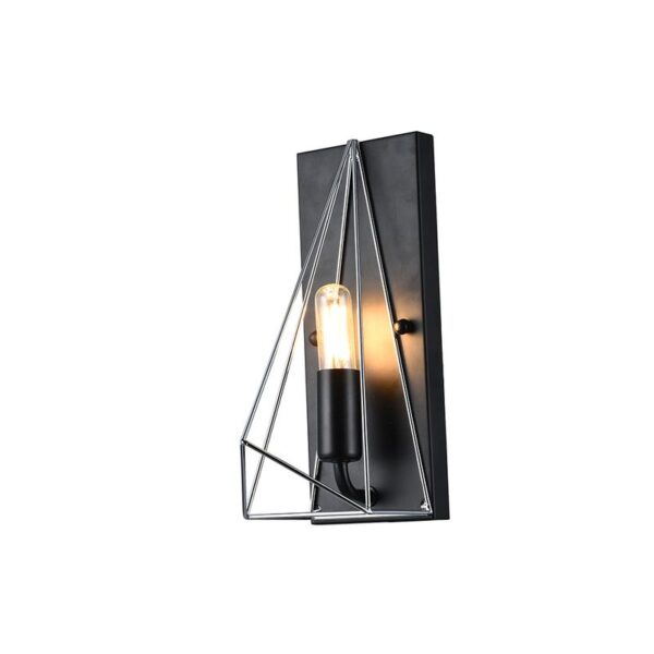 Wall Lamp 1xe12 40w Max (not Included) Dimensions: L-160 W-100 H-260mm, Finished In Matt Black Metal Chrome Screen, Home Delight Brand.