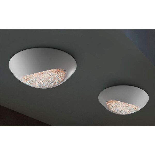 Contemporary Surface Ceiling Light Brand Masiero Italy, Round Shape, Finished In White 23.2w