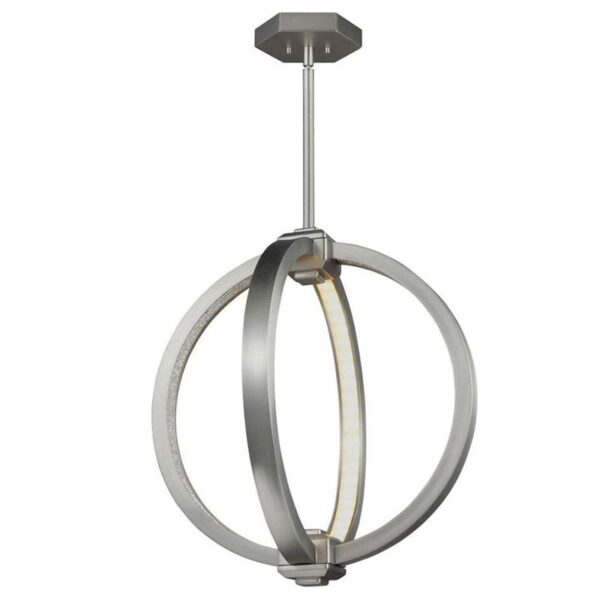 Led Pendant Ceiling Lamp (decorative) 2x4.25w -12v Light Tone In Yellow (2700k), Emits 475lm, Color Satin Nickel. Murray Feiss Brand