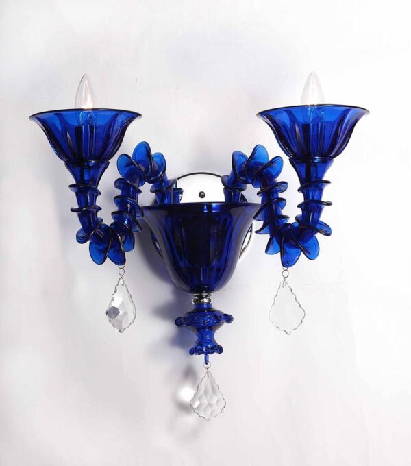 Blue Glass Wall Lamp 2xe12-60w (not Included)