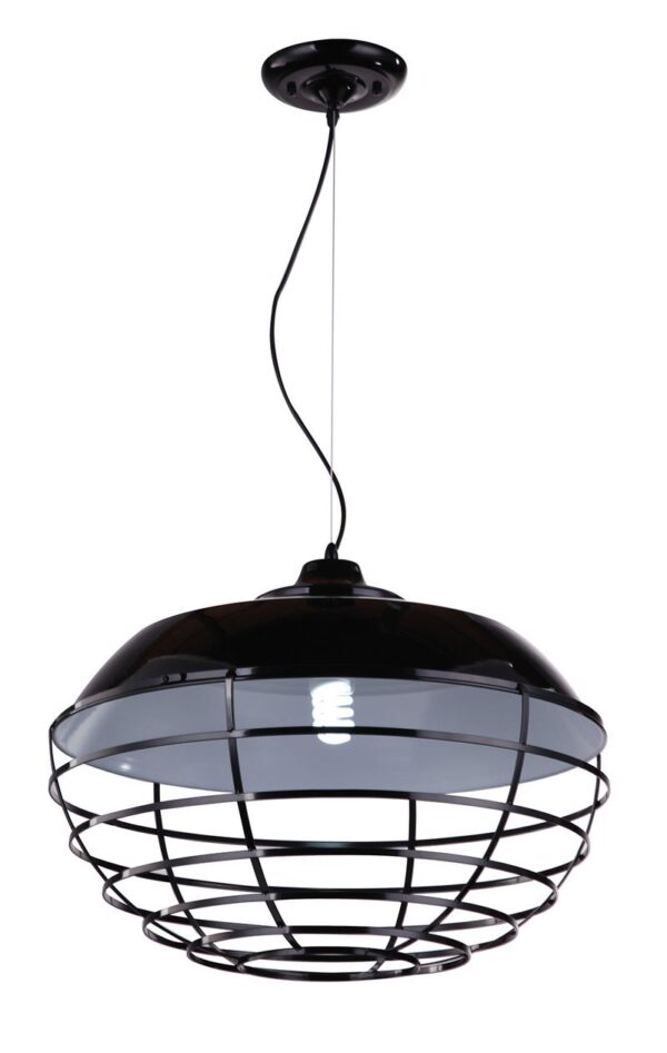 Modern Pendant Ceiling Lamp Black Finish 1xe27.size: D-560mm H-1950mm