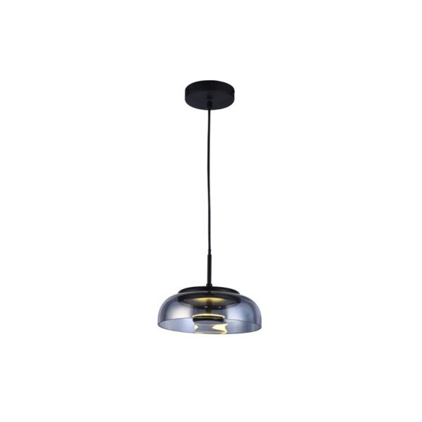 Home Delight Brand Pendant Ceiling Lamp, With Glass Screen In Smoke Reflective Finish, 100-240v 50-60hz D230xh100, Led