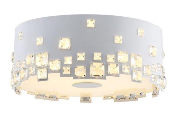 Crystal Ceiling Lamp 4xe27 40w (not Included) K9 110 / 240v / 50-60hz D-500mm Finished In White Color.