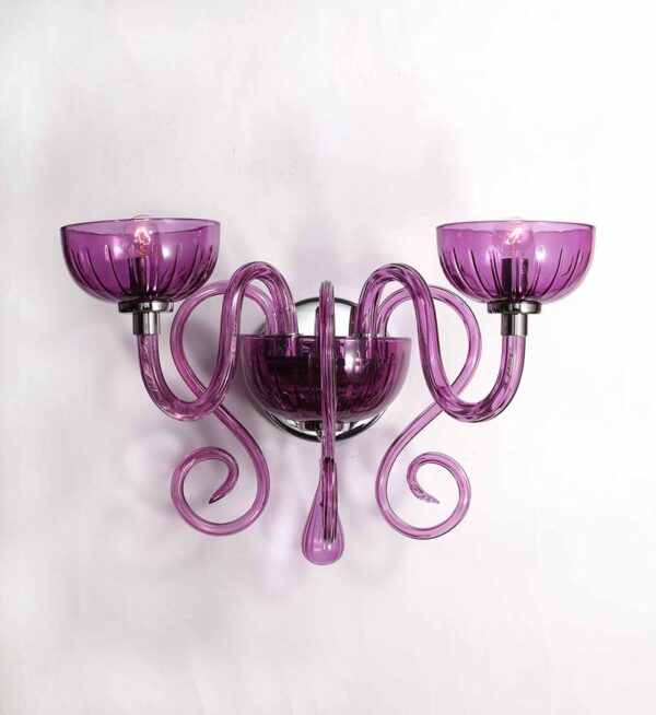 Decorative Wall Lamp In Glass Finish Color Purple