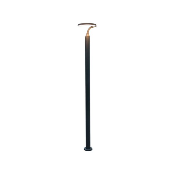 Integrated Led Outdoor Floor Lamp 12.5w 3000k 800lumens 110Â ° 110 / 277v 50-60hz D-250x195x2000mm Matt Black Finish. Die Cast Aluminum