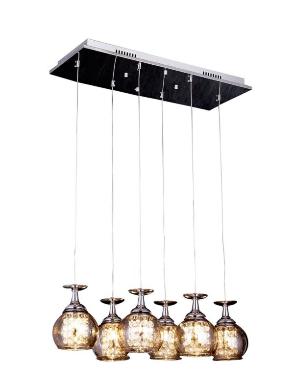 Decorative Pendant Ceiling Light With Glass Screens K9 6xg4-20w ..