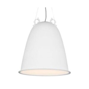 Modern Decorative Hood Type Hanging Lamp In White Finish, Brand Lbl. Malka Grande Pend H Inc Model